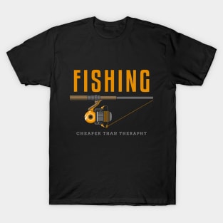 Fishing with Fishing reel and Fishing line T-Shirt